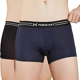 force nxt Super Combed Cotton Four Way Stretch Solid Mens Pack of 2 Trunk (8909141051877_MNFS-21-RUM-GRY-S24-PO2_L) Multicolour-picture-12