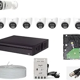 JK Vision 2.4MP ColorVu CCTV Camera System for Home, Office, School (1 Bullet, 7 Dome, 1TB Hard Disk, 8 Channel Power Supply, DVR, 90Mtr Cable, BNC/DC)-picture-31