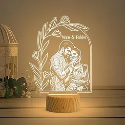 Gift Me Bazar Personalized Couple Photo Led Desk Table Lamp with Warm White Light & On/Off Touch Button | Customized Photo Gift (Gift for Bhaiya Bhabhi)-picture-46
