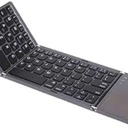 DooBuy Foldable Bluetooth Keyboard, Pocket Size Portable Mini BT Wireless Keyboard with Touchpad for Android, Windows, PC, Tablet, with Rechargeable Li-ion Battery_20 x 10 x 3 cm Grey-picture-29