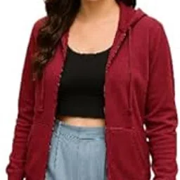funday fashion Women's Trendy Fleece Zipper Sweatshirt with Hoodie for Women-picture-28