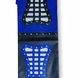 CARIZO Universal Waterproof Leather Motorcycle Scooter Seat Cover (Design: Club: Black, Blue & White, 84cm X 55cm) Seat Protector Compatible with Bajaj Pulsar 150 DTS-i (Type-2)-picture-12