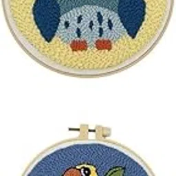 Enakshi® 2 Sets Animal Punch Needle Kits with Punch Embroidery Pen DIY Crafts Owl|Crafts | Needlecrafts & Yarn | Embroidery & Stitch | Hand Embroidery Kits | Punch Needle Kits-image-19