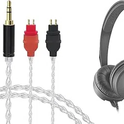 GEEKRIA Apollo Silver-Plated Upgrade Audio Cable Compatible with Sennheiser HD25 HD25-C Headphones, 3.5mm (1/8'') Replacement Headphones Cord for Hi-Resolution Audiophile, HiFi Headset (5ft/1.5m)-image-27