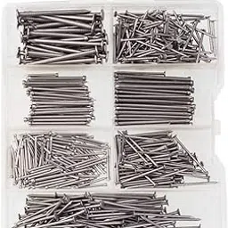 DIY Crafts Pack of 450 Pcs, Small Nail Box, Hardware Nail KIT, Picture Hanging Nails, Finish, Wire, Brad and Common Use. This Kit Comes in an Organized (Pack of 450 Pcs, Small Nail Box)-picture-32
