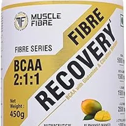 MUSCLE FIBRE Fibre Recovery Branched Chain Amino Acids | 6000mg BCAAs 4:1:1 | 2500mg - L-Glutamine | 1000mg - Beta Alanine | 1000mg L-Citrulline Malate | 1000mg - L-Taurine - 450g (Mango)-picture-22