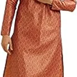 manyavar Men's Brocade Thread Embroidery Kurta Pyjama Set (2pcs)-picture-24