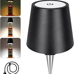 [Upgraded] LED Bottle Lamp for Wine Bottles – Easy Install, No Tools, USB-C Rechargeable, 3 Colors – Perfect for Wedding Gift, Party & Bar Decor(Black,1PC)-image-2