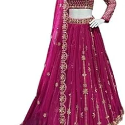 eva fab WOMEN'S Georgette Semi-stiched Lehnga choli (Orange)-picture-47