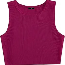 cicica Women's Knitted Sleeveless Solid Round Neck Ribbed Tank & Crop Tops (Single)-picture-15