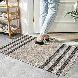 HOKIPO Rubber Back Dirt Trapper Entrance Rectangular Door Mats Big Size, Brown- 48X78 Cm-picture-12