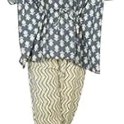khwaishein Women's Cotton Printed Short Kaftan with Pants | Comfortable Co-Ord Set Kaftan Top & Bottom Pant Set with Pocket Loungewear for Women & Girls-picture-29