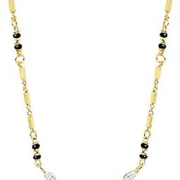 minutiae Stylish Fashion Pendant Necklace Black Beads Mangalsutra for Women & Girls with Extendable Chain-picture-27