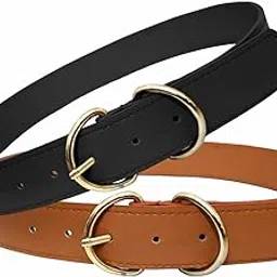 Aakriti Fashion Men Women Synthetic leather Belt for Dresses Jeans Pants With Classic D Ring Buckle, Tan Black Women's Synthetic Belt Belt D Ring Belt for 28-36 Inch Tan -Black | Pack of 2-image-9