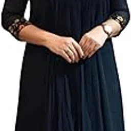 WEALTHY WOMEN Ethnic Embroidery Print U-Neck Kurti for Women – Elegant Georgette, Crepe & Velvet Top for Office, Festive-picture-26