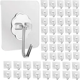AZARIA 45 Pcs Hooks for Wall Heavy Items – Self Adhesive Wall Hooks, Wall Hooks for Hanging Strong 5kg, Wall Hook Sticker Heavy Duty, Nail Free Sticky Hangers with Stainless Hooks Reusable (45 Pcs)-picture-29
