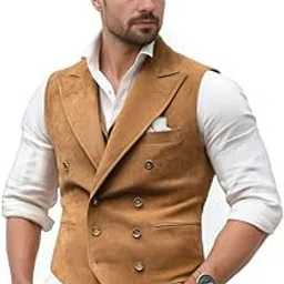 urbanhides True Grain Classic Camel Suede Leather Vest for Men | Men's Leather Vest, Tan Leather Vests, Suede Vests, Regular Fit, Three Pockets-picture-49
