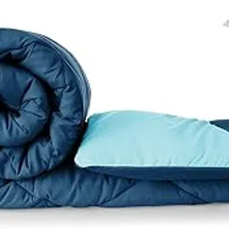 VAS COLLECTIONS Microfibre All Season/Winter Solid Reversible Double Bed Comforter Blanket | Quilt | Razai - (220 GSM, Aqua and Blue) 220x240cm-picture-30