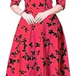 frionkandy Women's Empire Rayon Jasipuri Floral Print Flared Gown Maxi Dress - (Free Size Upto 44 Inch_XXL)-picture-20