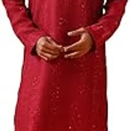 sojanya (Since 1958 Men's Silk Bend Krochet Thread Embroidered Kurta with White Pyjama-picture-32