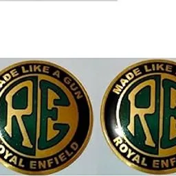 generic Gate 7 RE Made Like A Gun Round PVC Logo Sticker Fuel Tank Petrol Tank Monogram for Bullet Classic, Electra, Standard, Interceptor, Reborn & All RE Model Bike (Pack of 2)-picture-11