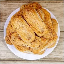 Ghotaram Fan Khari Puff/Fain Khari Puff Biscuits Snack/Baked Namkeen- Savory Indian Fain Puff Pastry/Butter Fan/Fain Khari Puff- Irresistibly Rich and Flaky Crispy Snack-300g(150g*2Pac) image 1