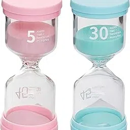 Sand Timer for Kids, 2-Pack Hourglass Sand Clock, 30-Minute & 1-Hour Sand Timer for Classroom, Cooking, Meditation, Office, and Travel, Durable Plastic Time Management Tool-picture-41