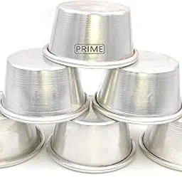 Prime Bakers and Moulders Small Aluminum Mini Cup Cake Baking Moulds For Oven (6 Pieces), Silver-picture-17