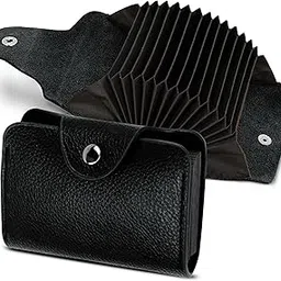 storite 13 Slots PU Leather Credit Debit Card Holder Wallet for Men & Women (10.5 x 7.5 x 2.5 cm, Black)-picture-20