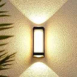 blissbells Acrylic 3 LED Outdoor Wall Gate Lamp Up and Down Light Waterproof (Warm White) Pack of 1-picture-29
