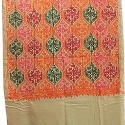 Kashmiri Shawl With Multi Color Embroidery, Indian Shawl, Aari Embroidery,Shawl Women, Kashmiri Accessory Size -28x80-image-98