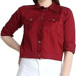 buynewtrend Button Flap Pockets Twill Denim Women Casual Jacket-picture-26