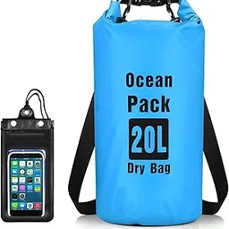 Dhyeraa 20 Liter Ocean Pack Waterproof Dry Bag, Heavy-Duty PVC, Storage Bag Organizer for Kayaking Floating Backpack for Water Sports, Fishing, Boating Beach Rafting-picture-45