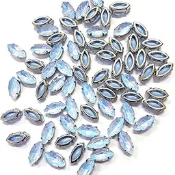 EmbroideryMaterial Sew on Crystal Glass Stones/Rhinestones/Gemstones/for Craft, Embroidery Work, Jewellery Making, Wedding Dress Embellishments (Boat Shape, 5X10 MM, 72 Pieces)-picture-14