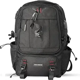 KAYA OX-3001 Heavy-Duty Laptop Backpack for Men | Black Travel & Office Bag with USB Port, Multi-Compartment Design, and Side Pockets | Fits up to 15.6-Inch Laptop-image-8