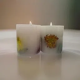Handmade Scented Candles with Dried Flowers, Set of 2, 10 cm Tall-image-56