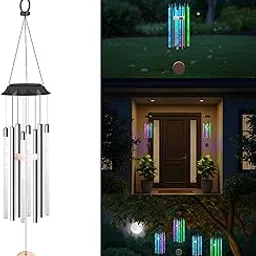 Homehop Solar Light Outdoor Home Waterproof Multicolor with Musical Bubble Column Windchime LED Decorative Hanging Lamp for Balcony, Garden, Patio, Courtyard-picture-12