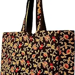 sutliyan Ahmedabadi Handmade Double-Sided Embroidery Regular Tote Bag for Women (12 * 16 Inch).-picture-35