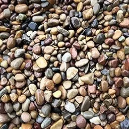 Natural River Stones, Mixed Polished Pebbles, Decorative Garden Stones, Multi-Colour 1Kg-image-63
