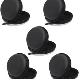 EDNITA Earphone Pouch Case Cover Carrying Storage Case for Headphone |Headset | Pen Drives | SD Cards & All Mobile Accessories - Black - Pack of - 5-picture-43