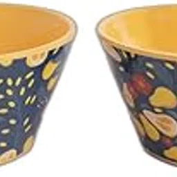 Superware Melamine Kids Snack Bowls 5.5 Inch Yellow Peary Design Durable Reusable Serving Dinnerware Set of Two for Toddlers Infants-image-9