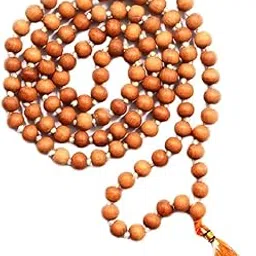 Takshila Gems® Natural White Sandalwood Mala 108+1 (8 mm) Knotted Beads Mala Safed Chandan Mala for Chant and Wear Sandalwood Rosary सफेद चंदन की माला-picture-33