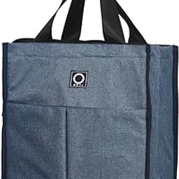 NHTI Insulated Water Resistance METALIZED Lining Leakproof, Reusable 12 LTR Meal Holder Big Lunch Bag, with Front Zip Pocket. Idel for Adult's Use for Travel, Office, Picnic (Nevy Melange)-picture-34