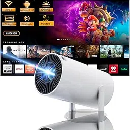 Projector,Mini Projector with Wifi and Bluetooth With Android 11,Smart Protable Proyector Portátil 4k, Auto Horizontal Correction, 180° rotation,Outdoor Projector for Phone/TV Stick/Laptop image 1