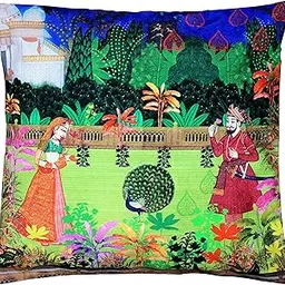 Eco Corner - Indian Art Garden - Cushion Cover - 100% Cotton/AZO Free Dyes/Printed-picture-49