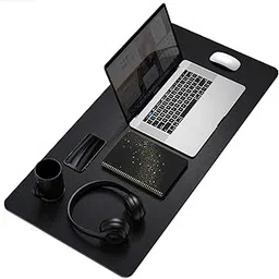 HEXONIQ Dual-Sided Desk Pad, Desk Mat, Waterproof Leather Desk Blotter Protector, Laptop Desk Mat, Dual Use Desk Writing Mat for Office/Home (80 X 40 cm) (Black)-picture-62