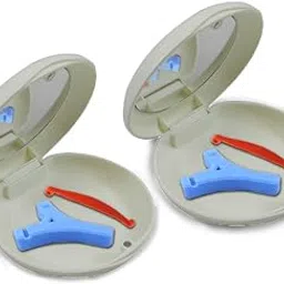 Dentosmile Off White Color Dental Orthodontic Teeth Aligner, Denture Box Case, Mouth Guards Retainer Case, Slim Aligner Case With Mirror + 1 Y-Type Chewies and 1 Retriever (Combo Pack Of 2)-image-29