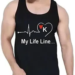 pluck My Life Line K Print Vest for Men and Boys || Gym Vest || Sports Vest Men Vest Men Vest-picture-21