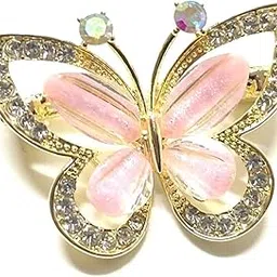 plenteous Elegant Butterfly Brooch for Women – Colorful Rhinestone Saree Pin, Metal Enamel Dress Pin, Bridal Party Wear Brooch for Saree, Dupatta, Blazer, Scarf, Wedding Jewelry (1PCS, Multicolor)-picture-51