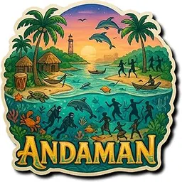 COMONOT Andaman Scenic Design Decorative Wooden Fridge Magnet, HD Print, 7.6x7.6 cm, Tourist Destination Souvenir | Fridge Decoration Magnet for Kitchen & Home Decor | Stylish Fridge Magnet-picture-27